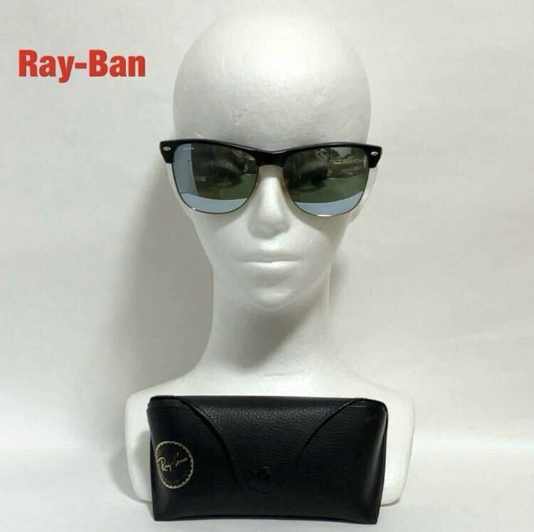 【人気】Ray-Ban　レイバン　サングラス　クラブマスター　ブランドロゴ　ミラーレンズ　ハーフリム　ユニセックス　付属品付き　RB4175