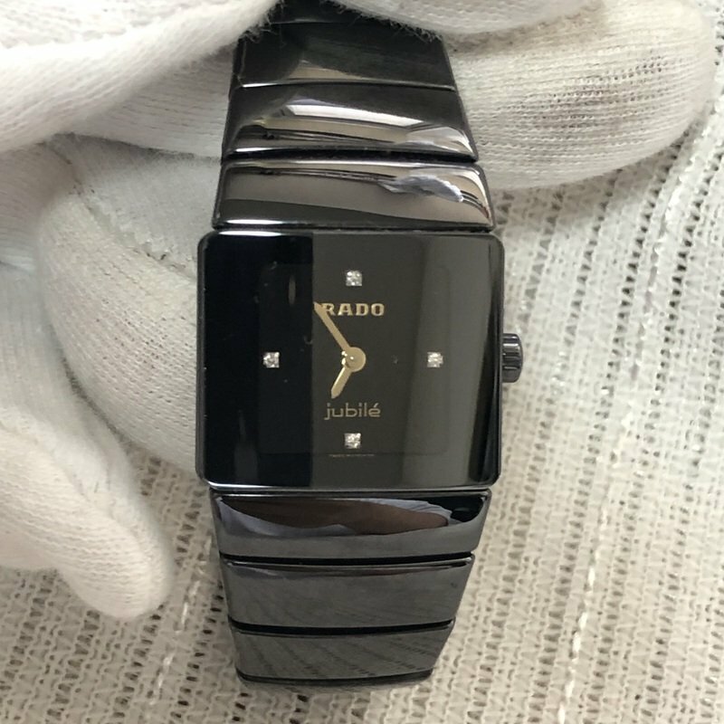 美品 電池交換済 RADO ラドー 上位 JUBILE 4P 153.0337.3 ダイヤスター セラミック チタン レディース クオーツ 腕時計 IW406BT07RD