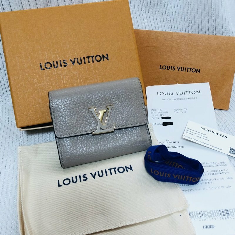 良品 LOUISVUITTON ヴィトン M68747 三ツ折財布 ポルトフォイユ カプシーヌ XS ガレ トリヨン IW406BA_LV06_F