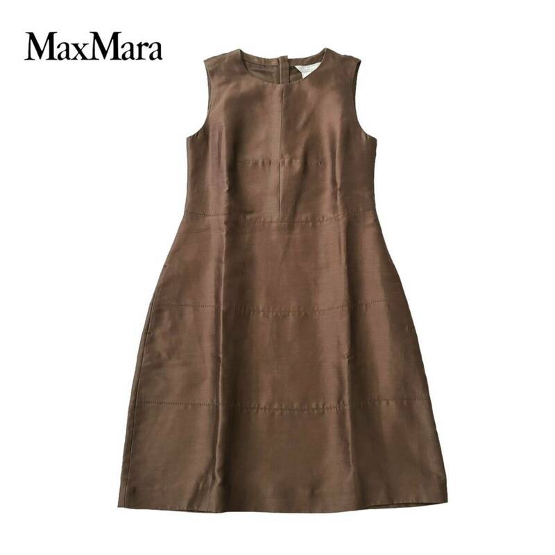 ND145ね＠ ‘S MaxMara ワンピース ノースリーブ シルク混 レディース サイズ38/M　 1.2