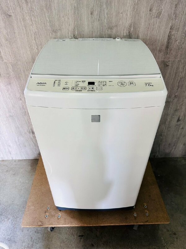 【アクア AQUA 全自動電気洗濯機 7.0kg 2018年製 AQW-GP7E6】中古品 動作確認済 清掃済