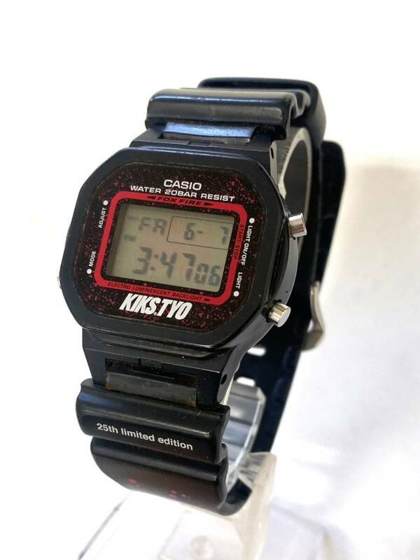 カシオ Casio G-SHOCK ジーショック DW-5600VT KIKS TYO 25周年記念 腕時計 クォーツ 稼働 ブラック スクエアフェイス mt051103