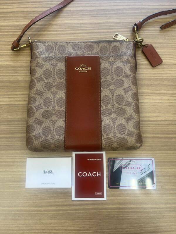 【新品同等品】COACH コーチ ショルダーバッグ シグネチャー ブラウン系 レザー PVC 41321