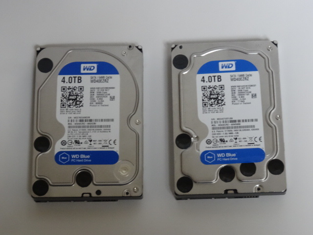 ★正常動作品/高信頼性◆WESTERN DIGITAL Blue WD40EZRZ 3.5インチHDD(SerialATA)/容量:2台セット計8TB /回転数:5400rpm/【送料無料】④4-5