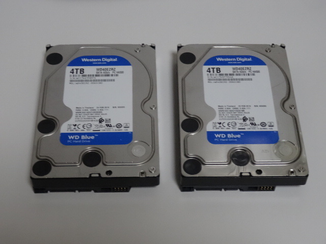 ★正常動作品/高信頼性◆WESTERN DIGITAL Blue WD40EZRZ 3.5インチHDD(SerialATA)/容量:2台セット計8TB /回転数:5400rpm/【送料無料】⑤6-7