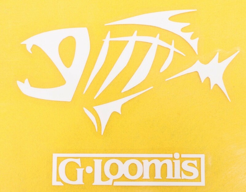 新品 G.Loomis ジールーミス PVC素材 ステッカー ホワイト 白 約14cm x 11cm 同梱可能