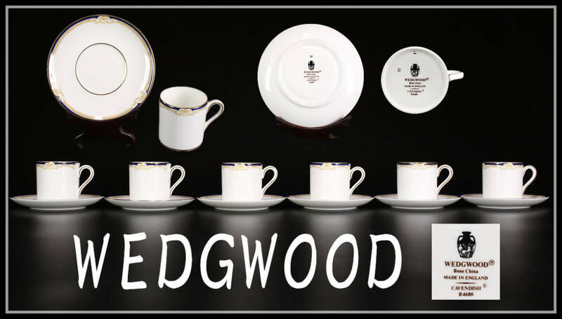 CF747 ウェッジウッド 【WEDGWOOD】 デミタス カップ＆ソーサー 6組 12点セット／美品！ｚ
