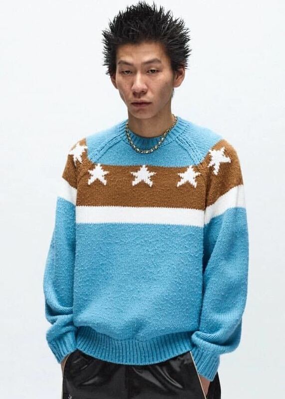 送料無料 M 水色 Supreme Stars Sweater Dusty Blue 24SS シュプリーム 星柄 スター セーター ブルー Box Logo ボックスロゴ 新品未使用