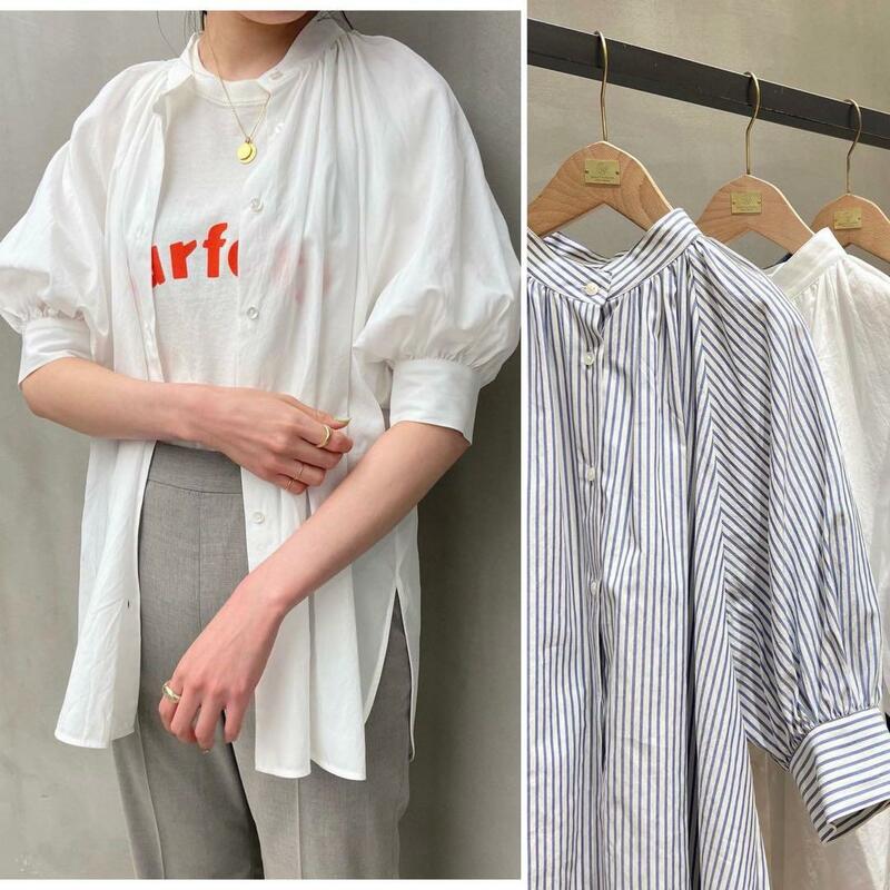 BEAUTY&YOUTH 22SS VOLUME SLEEVE BLOUSE