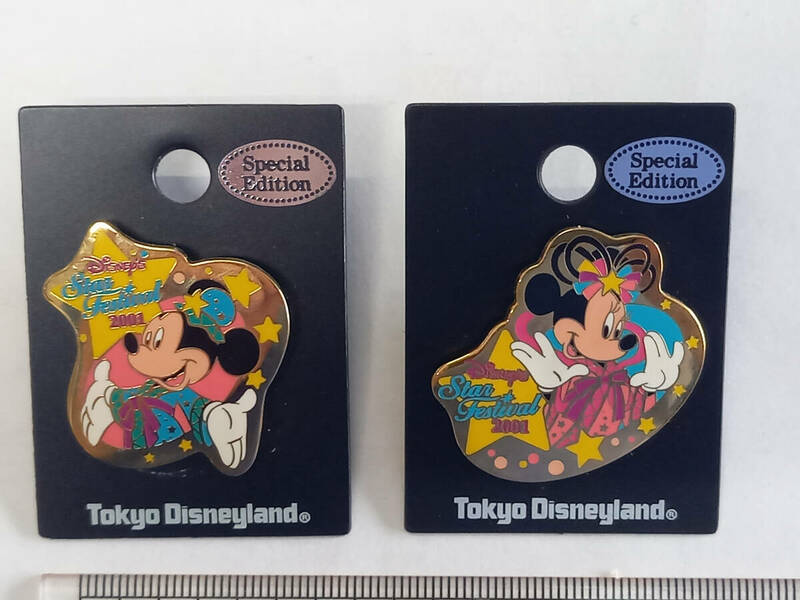 ● レア物　 Disney pin ディズニー　七夕ピン　2個セット