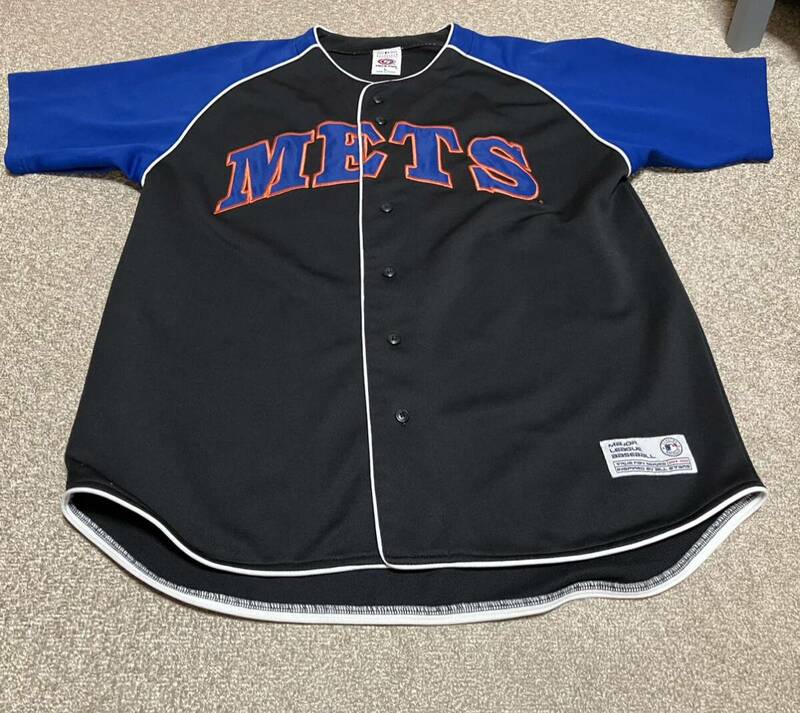 レア☆MLB ニューヨークメッツ METS PIAZZA マイクピアザ レプリカユニフォーム ベースボールシャツ メンズLサイズ