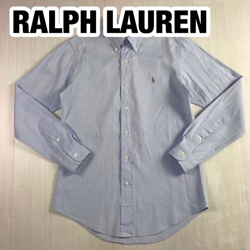 RALPH LAUREN ラルフローレン 長袖シャツ 14.5-37 ライトブルー カラーポニー 