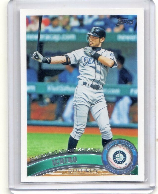 ●イチロー　カード　Vol.1530　2011TOPPS BASEBALL SERIES 2 #385　10年連続200安打　シアトル・マリナーズ