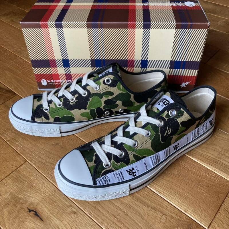 APE STA 箱付 美中古 9.5 エイプ スニーカー 迷彩 CAMO スニーカー