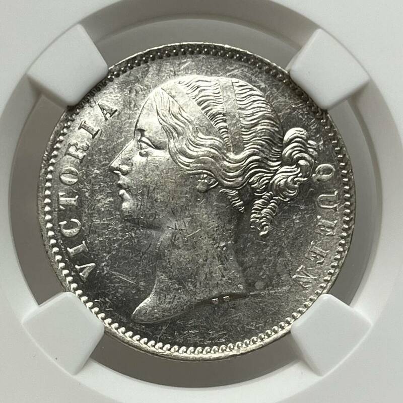 MS61 1840(B＆C) 英領インド 1ルピー 銀貨 NGC ヴィクトリア女王 ワイオン　アンティークコイン 貨幣 硬貨 金貨 世界 (管理C40)