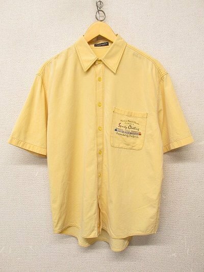 k6738：PIA SPORTS(ピアスポーツ)ポケット付き 半袖シャツ Ⅳ/4 イエロー/黄 メンズ紳士：35