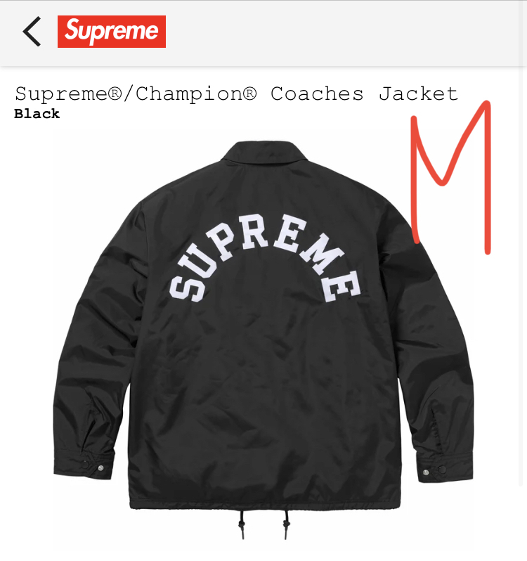 【新品正規】黒 M / 24ss Supreme Champion Coaches Jacket / シュプリーム チャンピオン コーチジャケット アーチロゴ arc logo