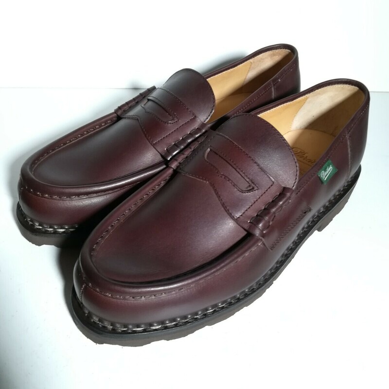 c0286 【新品同様・試着程度】 ★パラブーツ Paraboot★ ランス コインローファー 9F 27.5cm程度 茶 シューズ 高級革靴 紳士靴 本革