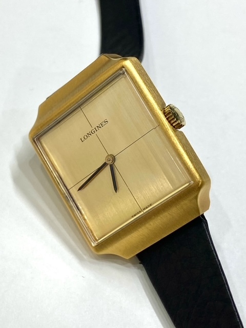 稼働品 LONGINES ロンジン 5034 805 5602 手巻き ゴールド文字盤 スクエア レディース 時計 SWISS 腕時計 アンティーク 保管品