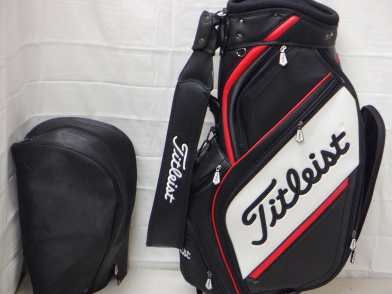 Titleist タイトリスト 9.0型アスリートスタッフ★中古★（BKｘWH×)ゴルフ キャディバック