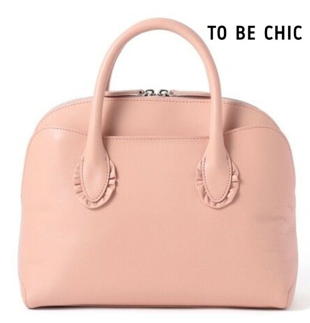 ■TO BE CHIC 牛革レザーミニフリルハンドバッグ/ピンク42,900円■