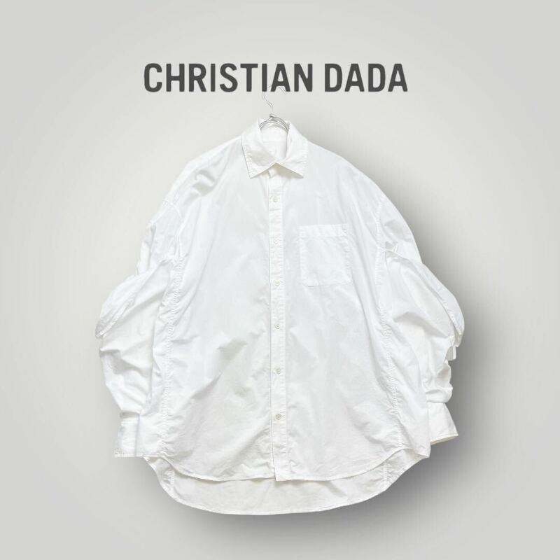 [良品] CHRISTIAN DADA クリスチャンダダ オーバー シャツ 変形デザイン 白