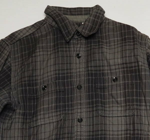 LS28フラッドヘッドFLAT HEADグローリーパークGLORY PARK古着ネルシャツ長袖シャツ日本製38チェックシャツ裾マチ付き織りネルシャツ