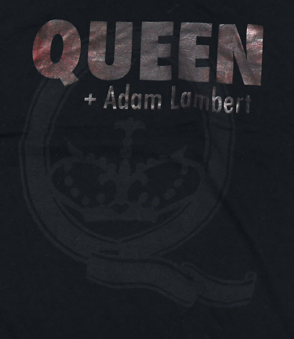 ST61クイーンQUEENアメリカ古着アダムランバートADAM LAMBERTバンドTシャツLロックTシャツTOURツアーTシャツ黒Tシャツ/オールド＆レトロ