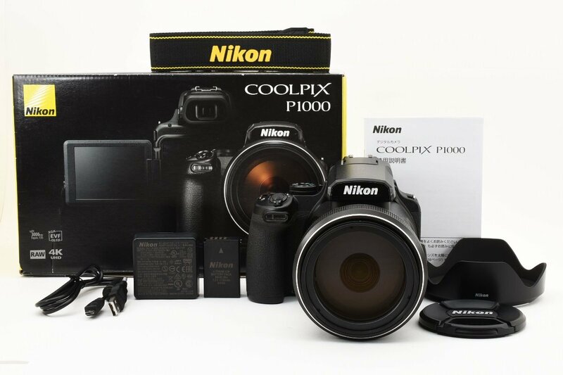 展示 新品並 Nikon COOLPIX P1000 箱付属品完備　店舗証明1年保証書あり