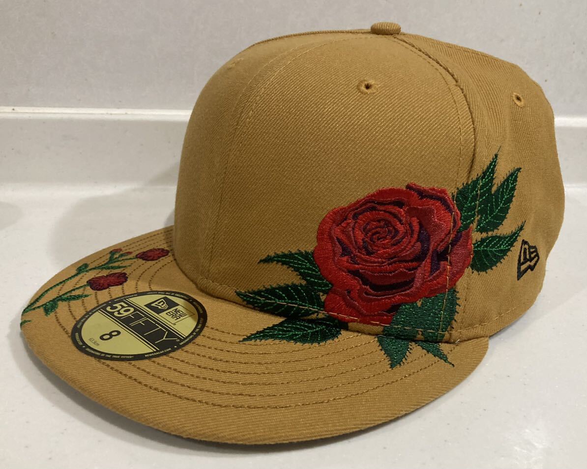 【デカ刺繍】薔薇 ローズ NEW ERA ニューエラ 63.5cm 【送料無料】