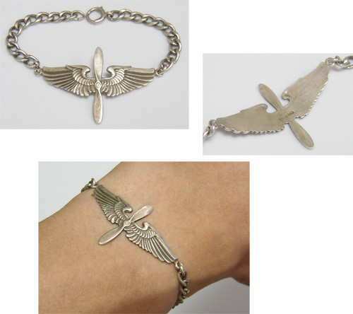 ヴィンテージ US ミリタリー プロペラウィング SILVER ブレス / 50s,WW2,40s,エアフォース,AAF,Aviation,A-2,アビエイター,アンティーク