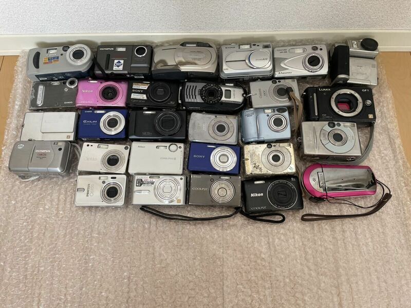 デジタルカメラ　まとめ売り　28台　大量　デジカメ Canon OLYMPUS Nikon PENTAX 等　１円スタート！