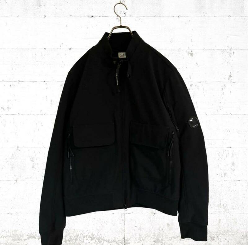 美品 C.P.COMPANY C.P.SHELL-R BOMBER JACKET シーピーカンパニー シェル ボンバージャケット 正規品 黒色　ブラック 50 Lサイズ フリース