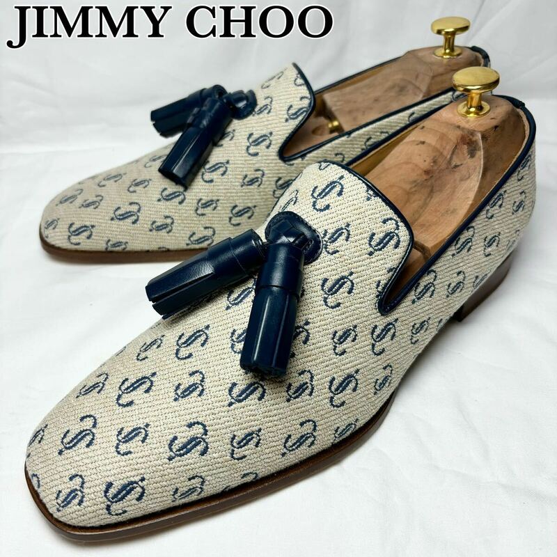 【新品未使用】JIMMY CHOO FOXLEY タッセル スリッポン JCロゴ