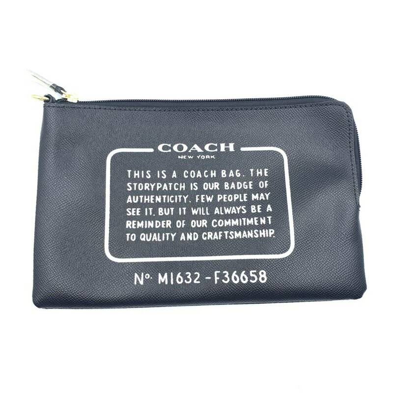 未使用品 COACH コーチ レザー ポーチ バックインバック ストラップ付き