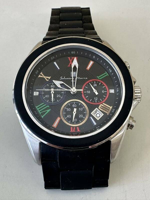 サルバトーレマーラ　Salvatore Marra SM17115-3 クロノグラフ メンズ腕時計 動作未確認　現状品　保管品【7097B】