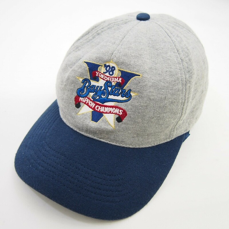 プロ野球 横浜ベイスターズ BayStars 98年日本シリーズ優勝記念BBキャップ/スナップバックキャップ/グレー×ネイビー