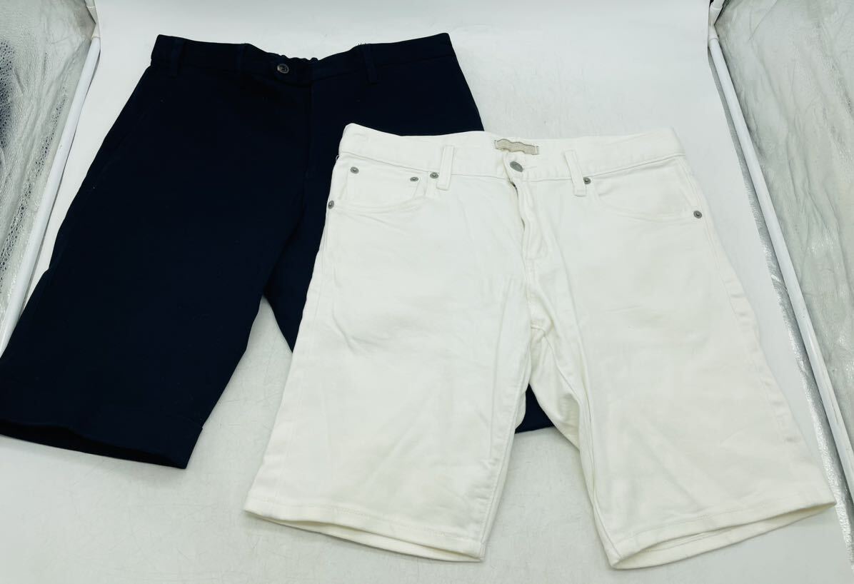 【中古】ハーフ ショート パンツ UNIQLO ユニクロ CRAFT STANDARD BOUTIQUE ブラック ？ ネイビー ？ホワイト 古着 セット DM0620M
