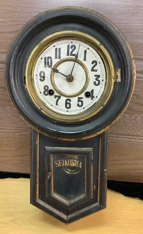 SEIKOSHA　精工舎製　アンティーク　ゼンマイ　振り子時計　柱時計　ジャンク　中古　札幌発