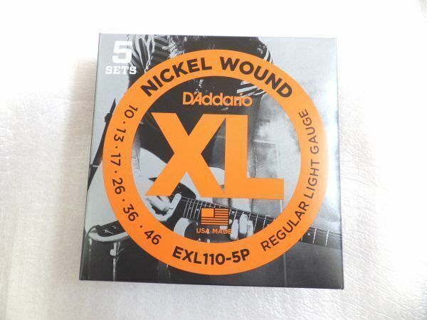 5セットパック　D'Addario ダダリオ　エレキギター弦 EXL110-5P Regular Light ライトゲージ　国内正規品