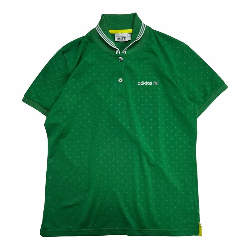 adidas golf アディダスゴルフ ゴルフウェア 半袖ポロシャツ スポーツウェア レディース L グリーン 水玉