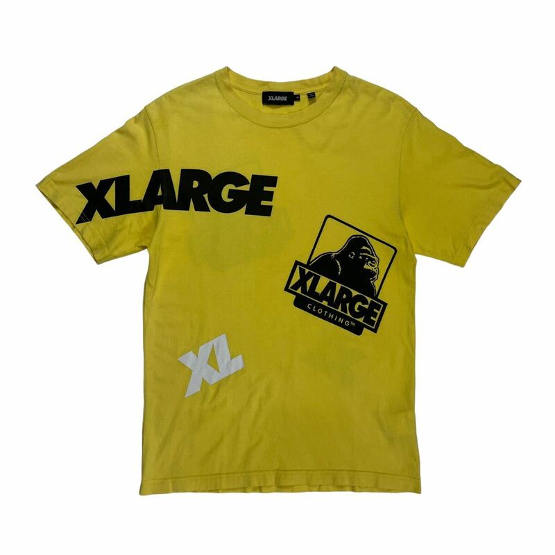 X-LARGE エクストララージ 半袖Tシャツ ロゴプリント イエロー ストリート S