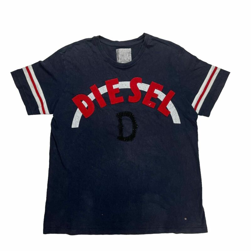 Diesel ディーゼル 半袖Tシャツ ロゴ刺繍 ネイビー