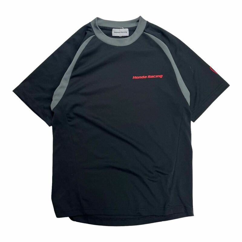 HONDA racing ホンダレーシング ホンダ自動車 インナーシャツ 吸湿速乾 半袖Tシャツ スポーツウェア ブラック S
