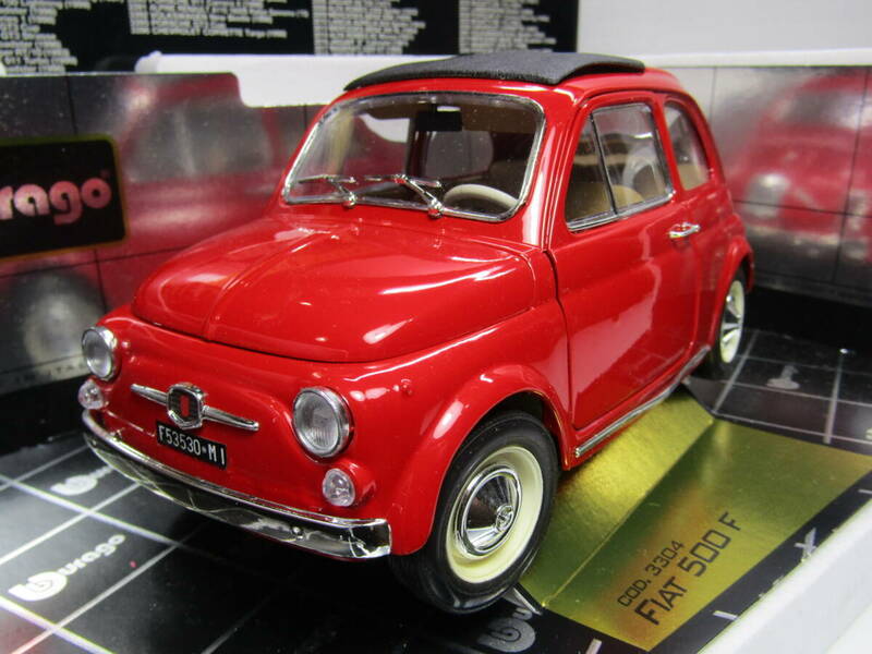 FIAT 500 1/16 フィアット Fiat500 RED 500F 1965 当時物 Made in Italy イタリア製美品 フル開閉 500 Fiat 500 1/18とGoodです