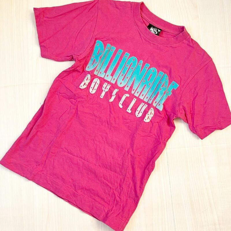 美品　BILLIONAIRE BOYS ビリオネアボーイズ クルーネック 半袖 Tシャツ ピンク XS