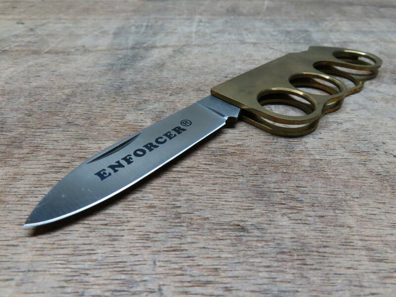 TAYLOR/SETO BRASS SCALES KNIFE ENFORCER IK-IK-83 折りたたみ式 ナックルナイフ ビンテージ 管理6k0602B-YP