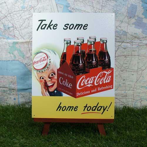 新品★インテリア雑貨★【ブリキ看板】Coca-Cola／コカ・コーラ　Take Some