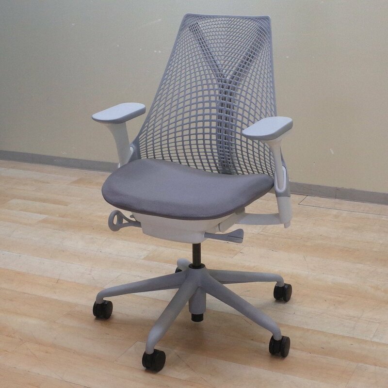 訳アリ Herman Miller ハーマンミラー セイルチェア グレー ホワイト 事務椅子 オフィスチェア 前傾チルト KK12741-1 中古オフィス家具