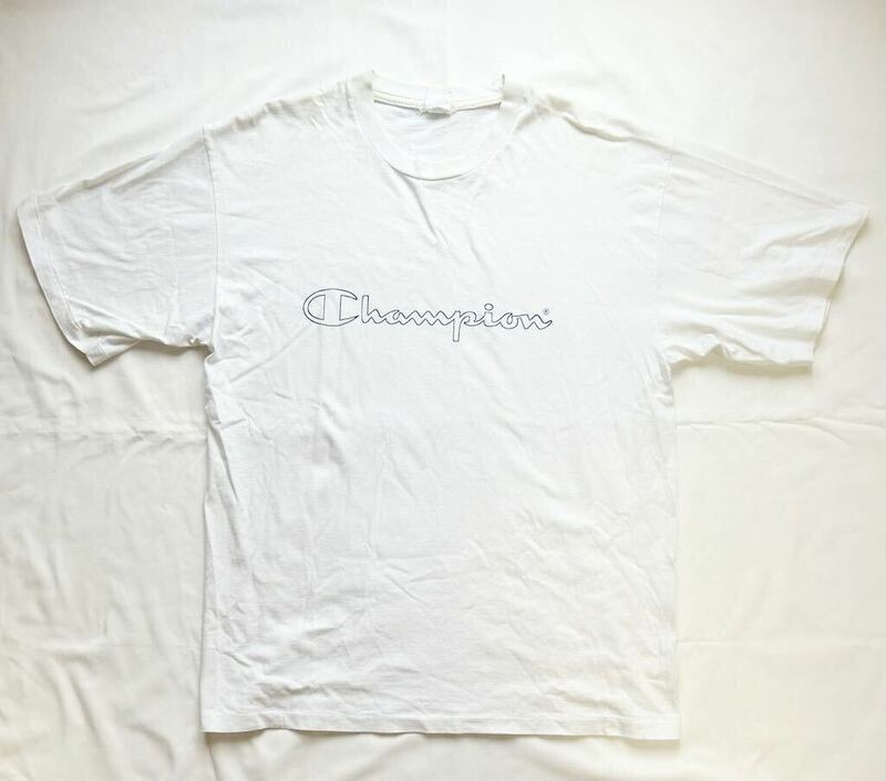 champion チャンピオン tシャツ イタリア製 ロゴ 白T 半袖 アメリカ ビンテージ XL ビッグサイズ ホワイト Tシャツ